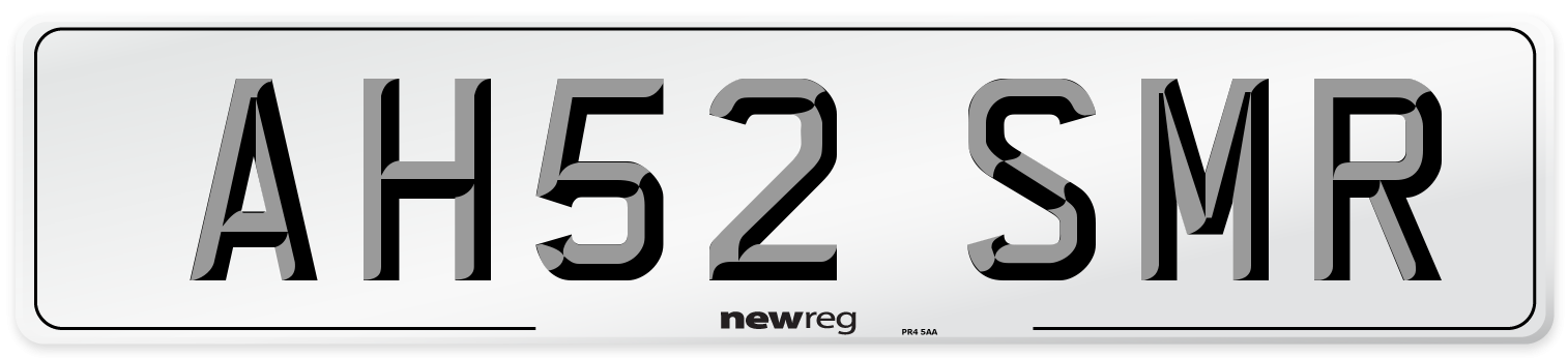 AH52 SMR Number Plate from New Reg